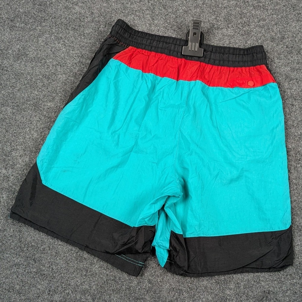 Nike Mens Colorblock Nylon Mesh Lined Athletic Shorts Teal Red Black Large - Picture 3 of 10